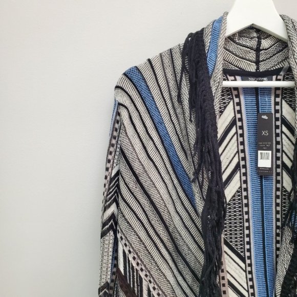 Nic + Zoe Fringe Cardigan Long Sleeve Open, XS - Picture 6 of 6